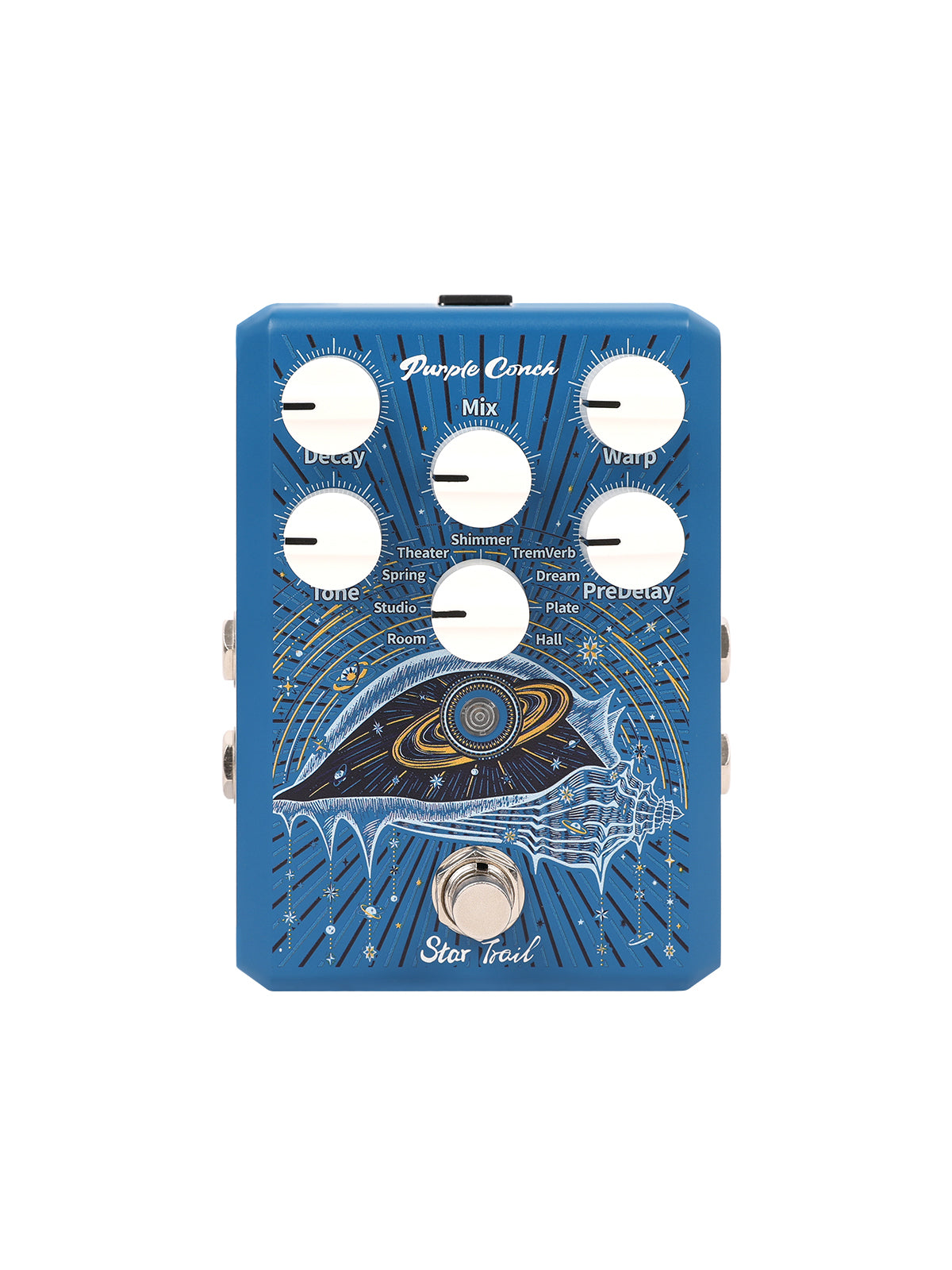 Purple Conch Star Trail 9-Mode Reverb Pedal – Ambient Hall • Room • Shimmer