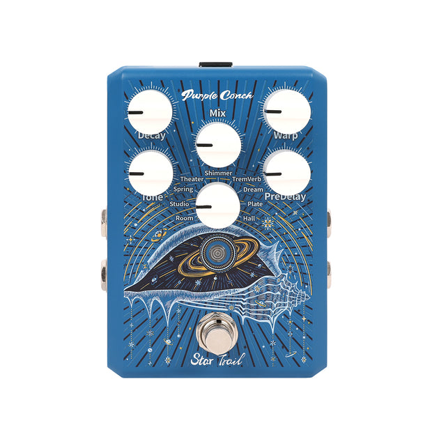 Purple Conch Star Trail 9-Mode Reverb Pedal – Ambient Hall • Room • Shimmer