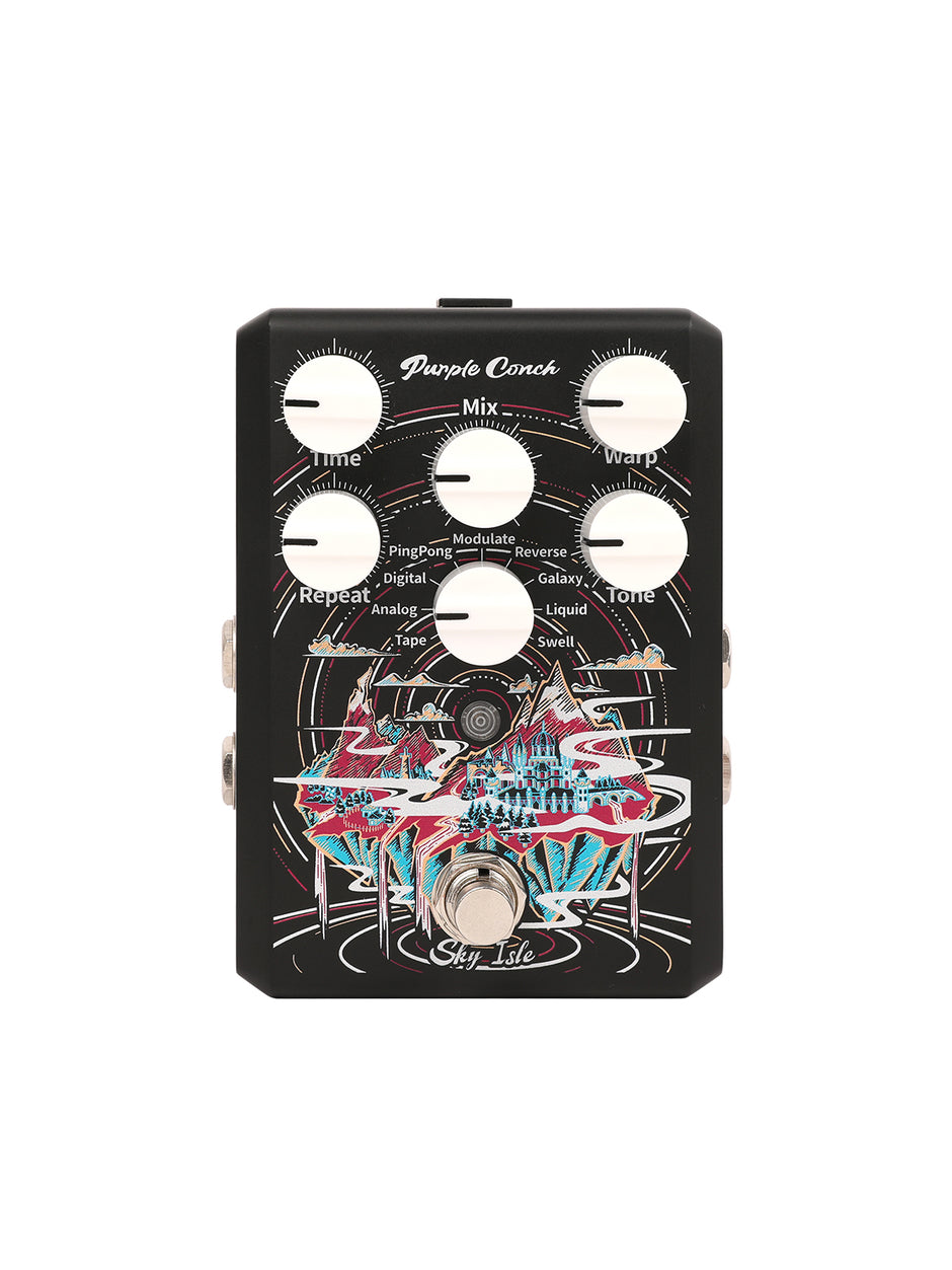 Purple Conch Sky Isle 9-Mode Delay Pedal — Multi-Mode Guitar Delay for Studio & Stage