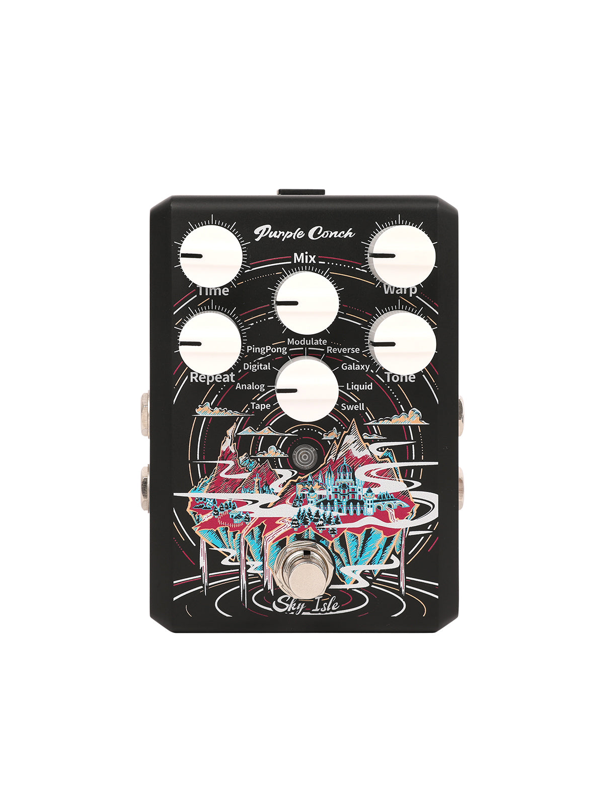 Purple Conch Sky Isle 9-Mode Delay Pedal — Multi-Mode Guitar Delay for Studio & Stage