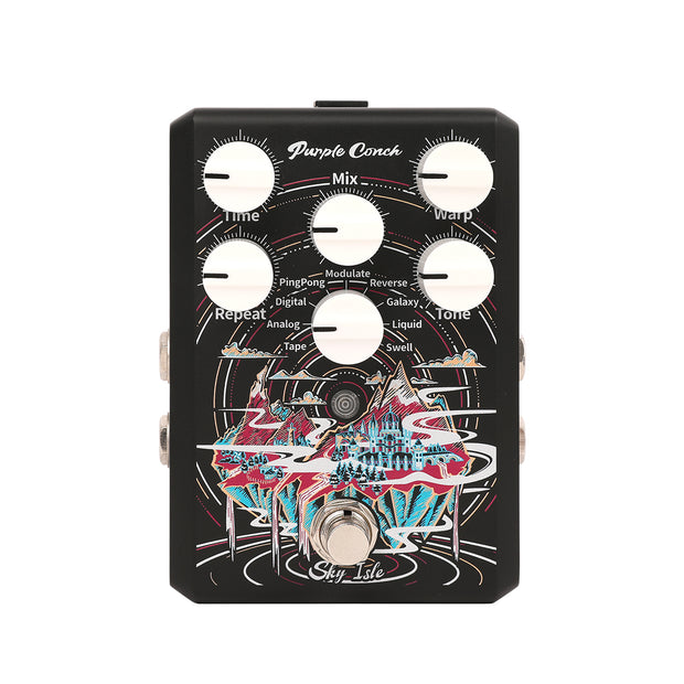 Purple Conch Sky Isle 9-Mode Delay Pedal — Multi-Mode Guitar Delay for Studio & Stage