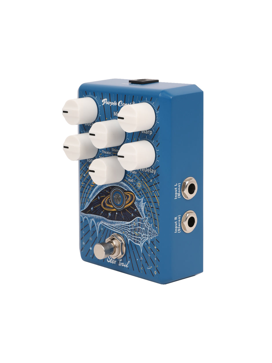 Purple Conch Star Trail 9-Mode Reverb Pedal – Ambient Hall • Room • Shimmer