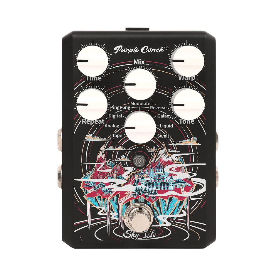 Purple Conch Sky Isle 9-Mode Delay Pedal — Multi-Mode Guitar Delay for Studio & Stage